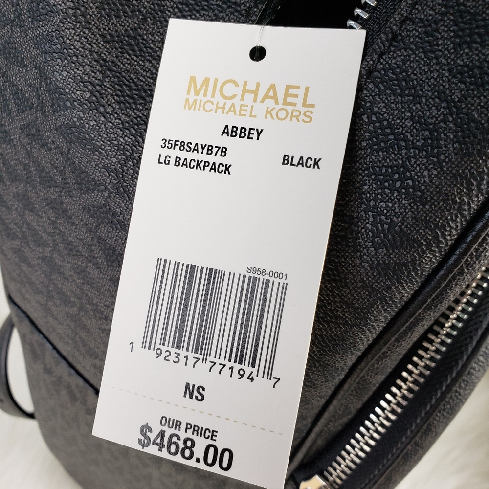 🌺NWT Michael Kors LG Abbey backpack Black travel - Picture 8 of 8